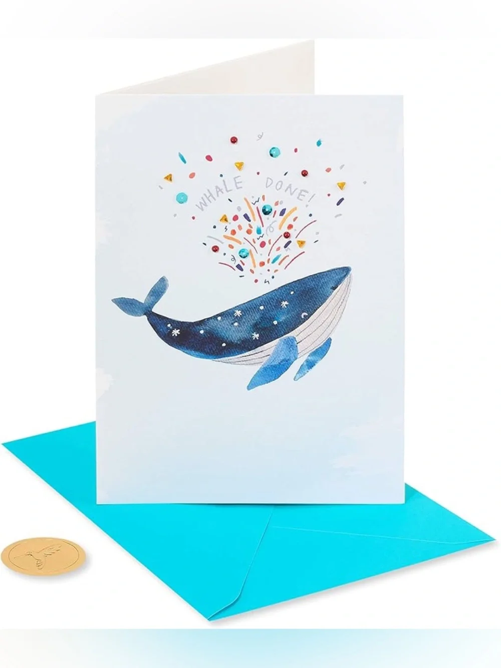 🆕Papyrus “Whale Done” Encouragement/Congratulations Whale Greeting Card